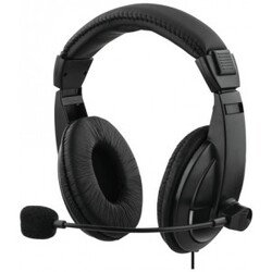 Deltaco-of Stereo Headset M/volumekontrol, 2 X 3,5mm, Sort – Høretelefon
