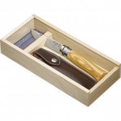 Opinel N°8 SS 8,5 cm. oliven,Gift box