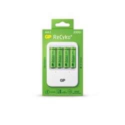 GP ReCyko AC charger AA og AAA Batterioplader PB420 inkl. 4 x Genopladelige AA batterier 2000 mAh