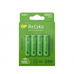 GP ReCyko Genopladelige AA batterier 2600 mAh – 4 stk.