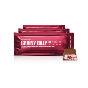 Grainy Billy 12-pack | Kokos, tranebær og premium mælkechokolade