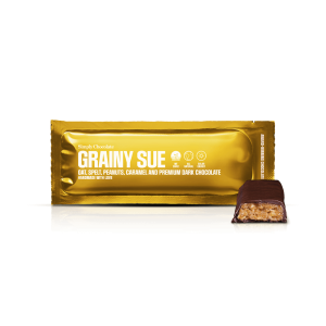 Grainy Sue | Havre, spelt, peanuts, karamel og premium mørk chokolade