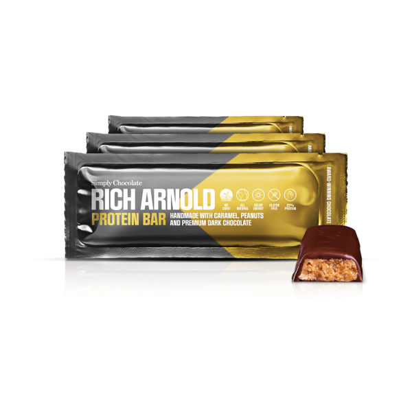 Rich Arnold 12 Pack | Proteinbar med karamel, peanuts og premium mørk chokolade