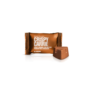 Crispy Carrie – Box med 75 stk. bites | Knasende karamel, havsalt og premium mælkechokolade