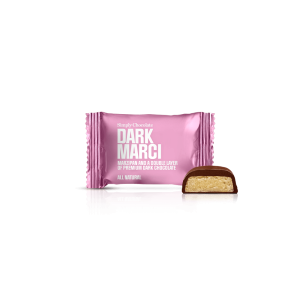 Dark Marci – Box med 75 stk. bites | Marcipan og et dobbelt lag premium mørk chokolade