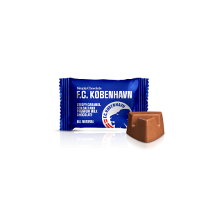 FCK chokolade – box med 75 stk. bites | Knasende karamel, havsalt og premium mælkechokolade