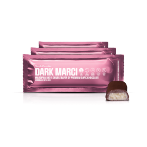 Dark Marci 12-pack | Marcipan og et dobbelt lag mørk chokolade