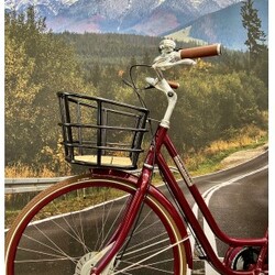 Kurv Alu Stor 28 Sort, M/træbund & Tilbehør – Cykelkurv