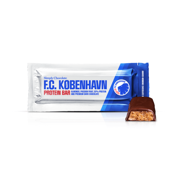 F.C. København proteinbar | Mandler, passionsfrugt og mørk chokolade