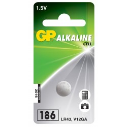 GP Alkaline 1,5V 186 C1 LR43 V12GA Knapcelle Batteri