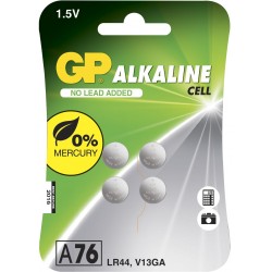 GP Alkaline 1,5V A76 LR44 V13GA Knapcelle Batteri – 4 stk.