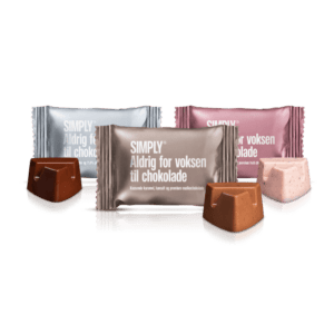 Aldrig for voksen Mix – 75 stk. box | Chokolade fordelt blandt Pink Polly, Crispy Carrie og Salty Fred